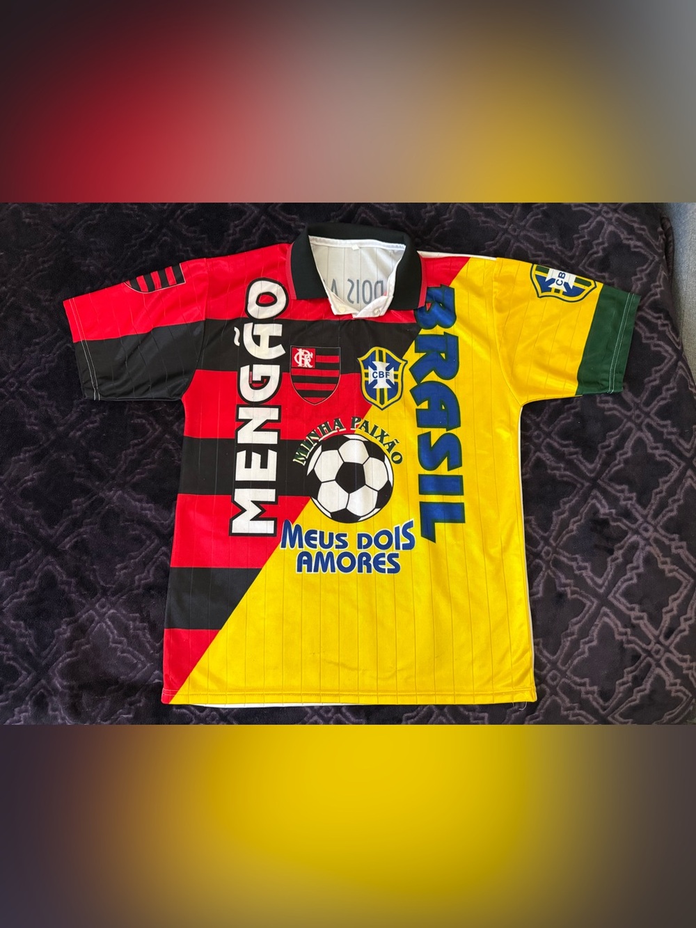 Brazil Flamengo Meus Dois Amores Mengao Soccer Jersey Size L World Cup.